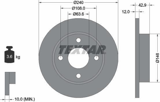 Textar 92075303 - Jarrulevy inparts.fi