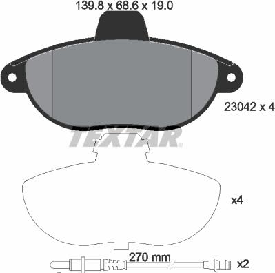 Textar 89004700 - Jarrupalasarja, levyjarru inparts.fi