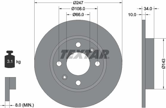 Textar 92029800 - Jarrulevy inparts.fi