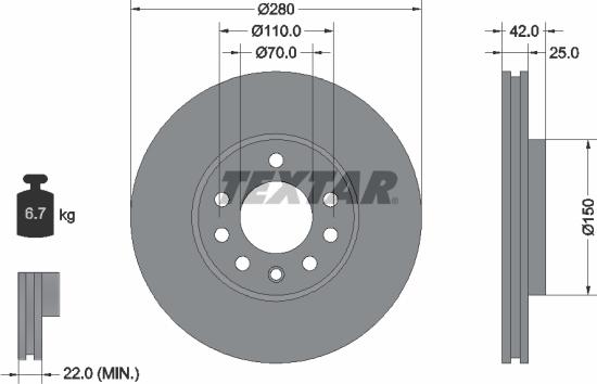 Textar 89008100 - Jarrupalasarja, levyjarru inparts.fi