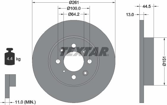 Textar 92090103 - Jarrulevy inparts.fi