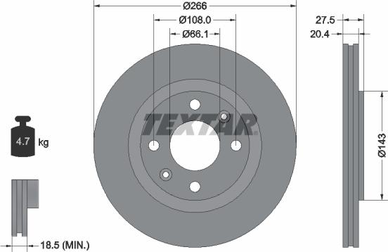 Textar 92048100 - Jarrulevy inparts.fi