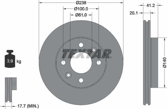 Textar 89002400 - Jarrupalasarja, levyjarru inparts.fi