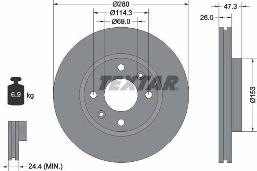 Textar 89016800 - Jarrupalasarja, levyjarru inparts.fi