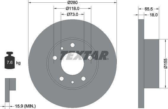 Textar 89011900 - Jarrupalasarja, levyjarru inparts.fi