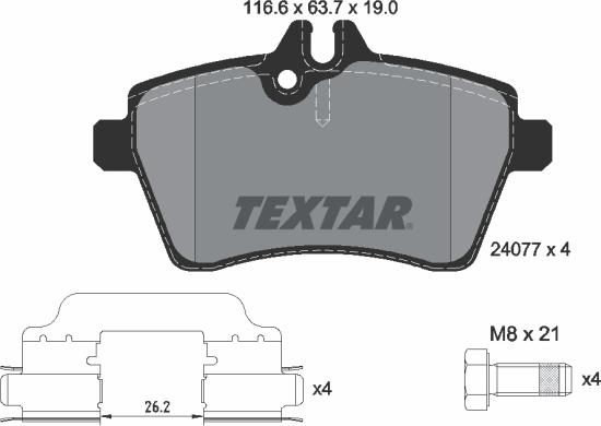 Textar 89017500 - Jarrupalasarja, levyjarru inparts.fi