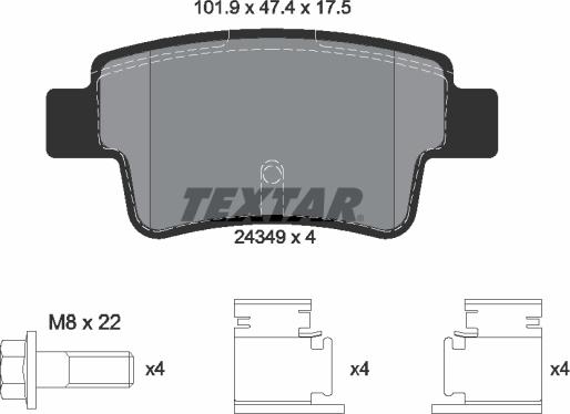 Textar 89017800 - Jarrupalasarja, levyjarru inparts.fi