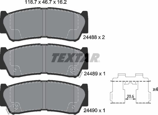 Textar 24 48 801 - Jarrupala, levyjarru inparts.fi