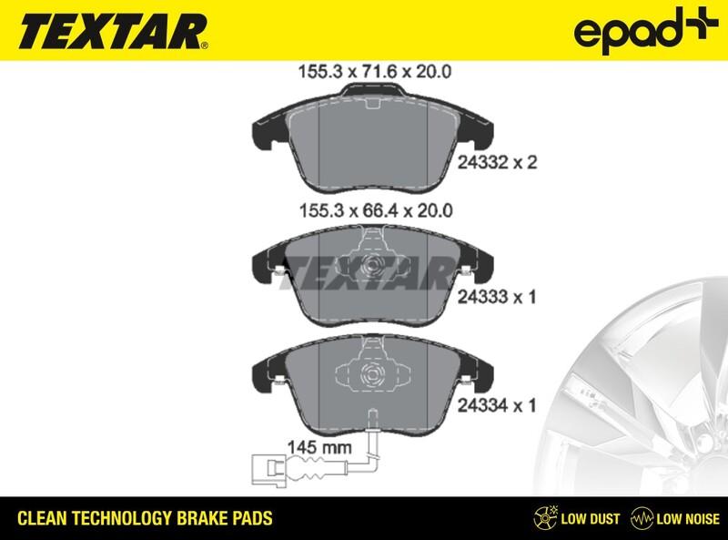 Textar 2433301CP - Jarrupala, levyjarru inparts.fi