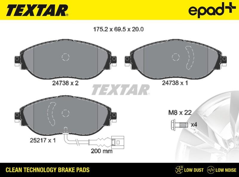 Textar 2473803CP - Jarrupala, levyjarru inparts.fi