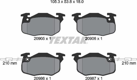 Textar 89001500 - Jarrupalasarja, levyjarru inparts.fi