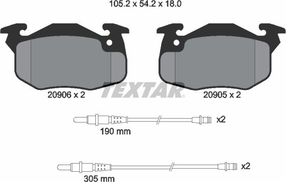 Textar 89001700 - Jarrupalasarja, levyjarru inparts.fi