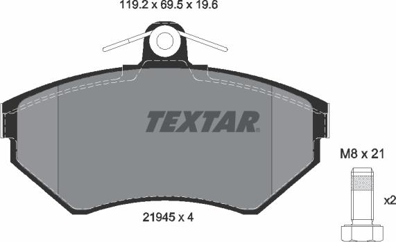 Textar 89004400 - Jarrupalasarja, levyjarru inparts.fi