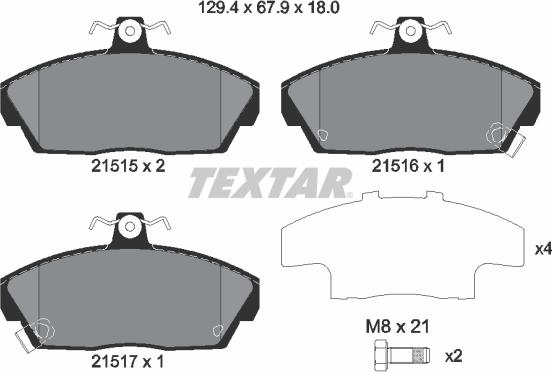 Textar 89003000 - Jarrupalasarja, levyjarru inparts.fi