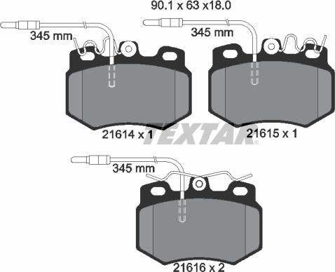 Textar 89011600 - Jarrupalasarja, levyjarru inparts.fi