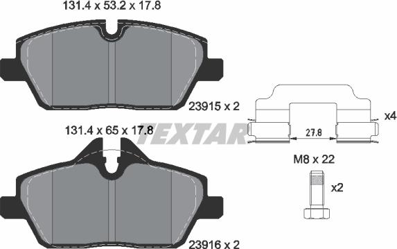 Textar 89016900 - Jarrupalasarja, levyjarru inparts.fi