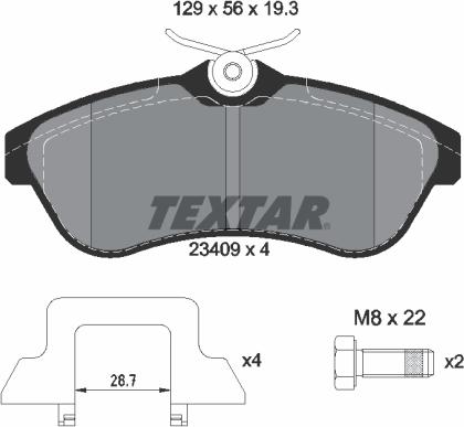 Textar 89015400 - Jarrupalasarja, levyjarru inparts.fi