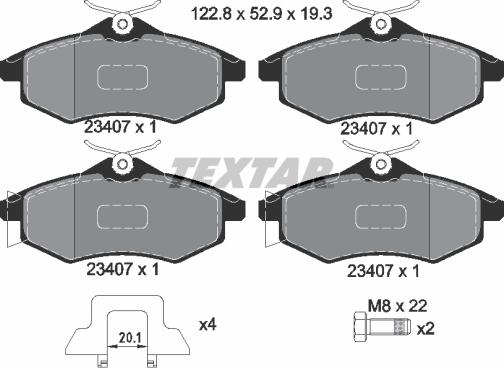 Textar 89006500 - Jarrupalasarja, levyjarru inparts.fi