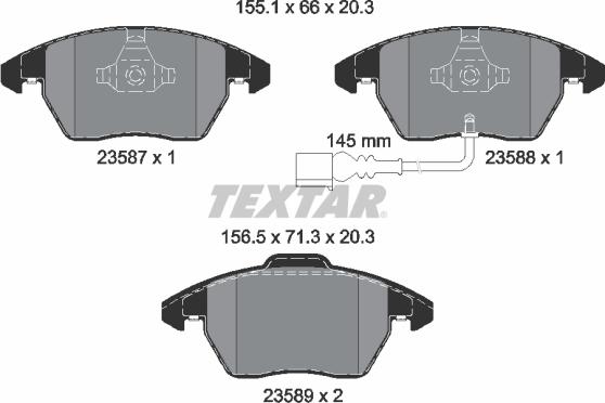 Textar 89016000 - Jarrupalasarja, levyjarru inparts.fi