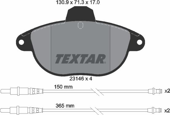 Textar 89013700 - Jarrupalasarja, levyjarru inparts.fi