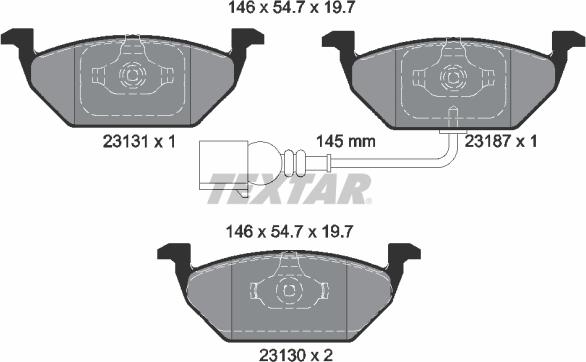 Textar 89005400 - Jarrupalasarja, levyjarru inparts.fi