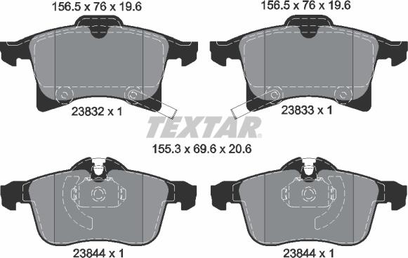 Textar 89008300 - Jarrupalasarja, levyjarru inparts.fi