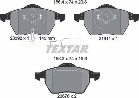 Textar 89006400 - Jarrupalasarja, levyjarru inparts.fi