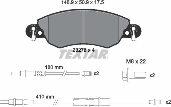 Textar 89014500 - Jarrupalasarja, levyjarru inparts.fi