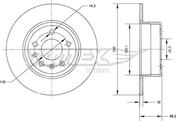 TOMEX brakes TX 70-49 - Jarrulevy inparts.fi