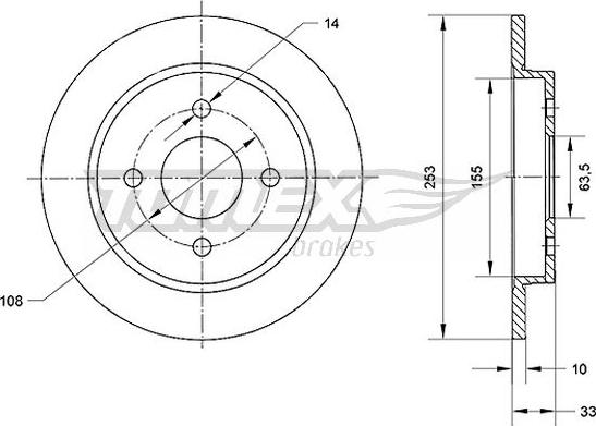 TOMEX brakes TX 70-47 - Jarrulevy inparts.fi