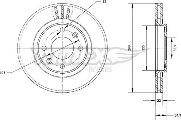 TOMEX brakes TX 70-05 - Jarrulevy inparts.fi