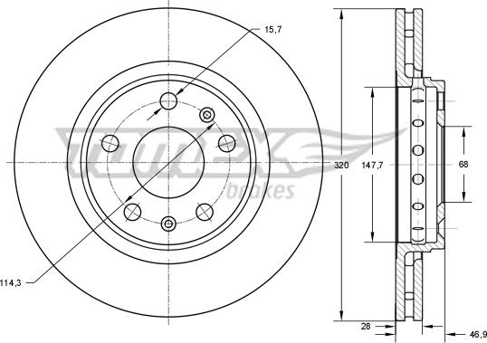 TOMEX brakes TX 73-53 - Jarrulevy inparts.fi