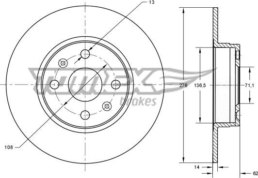 TOMEX brakes TX 73-67 - Jarrulevy inparts.fi