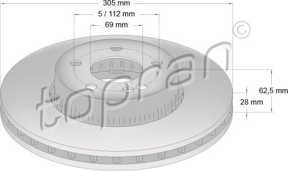 Topran 631 165 - Jarrulevy inparts.fi