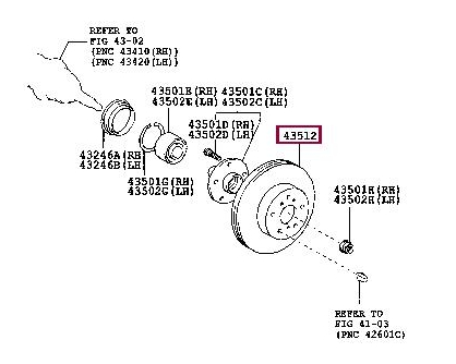 TOYOTA 43512 08040 - Jarrulevy inparts.fi