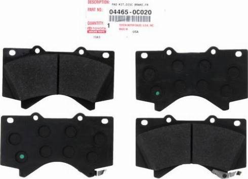 TOYOTA 04465-0C020 - Jarrupala, levyjarru inparts.fi