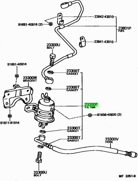 TOYOTA 2330049135 - Polttoainesuodatin inparts.fi