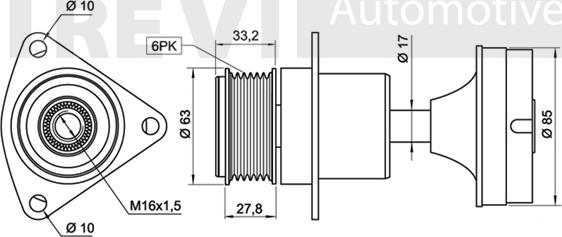 Trevi Automotive AP1078 - Hihnapyörä, laturi inparts.fi