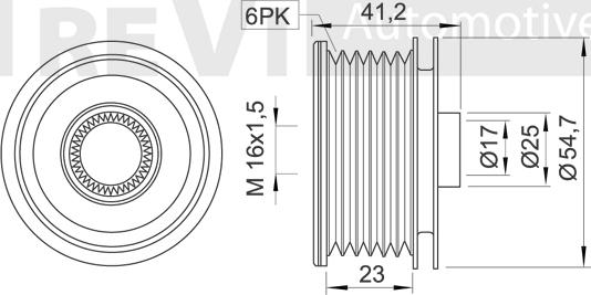 Trevi Automotive AP1164 - Hihnapyörä, laturi inparts.fi