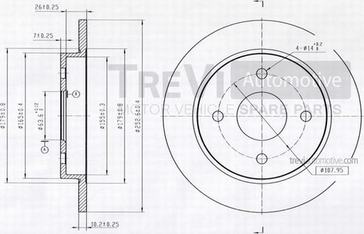 Trevi Automotive BD1013 - Jarrulevy inparts.fi