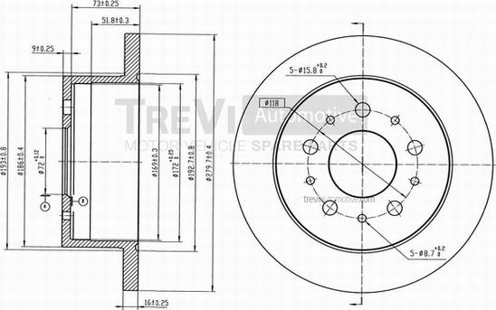 Trevi Automotive BD1039 - Jarrulevy inparts.fi