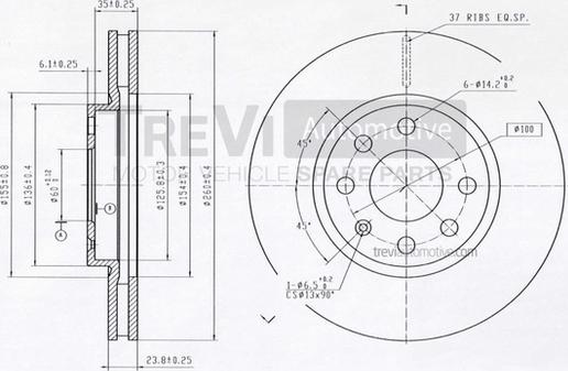 Trevi Automotive BD1141 - Jarrulevy inparts.fi