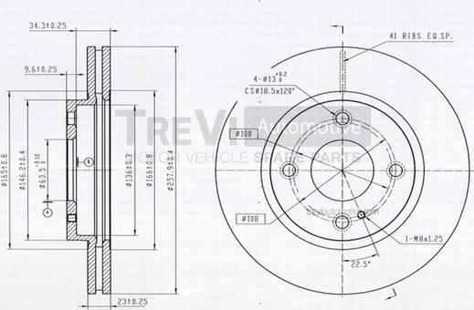 Trevi Automotive BD1246 - Jarrulevy inparts.fi