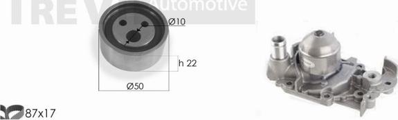 Trevi Automotive KD1078HP - Vesipumppu + jakohihnasarja inparts.fi