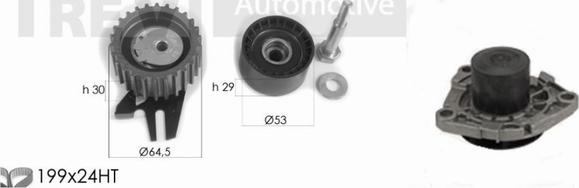 Trevi Automotive KD1331HP - Vesipumppu + jakohihnasarja inparts.fi