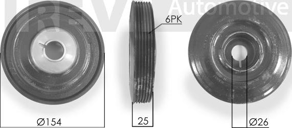 Trevi Automotive PC1061 - Hihnapyörä, kampiakseli inparts.fi