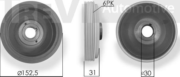 Trevi Automotive PC1006 - Hihnapyörä, kampiakseli inparts.fi