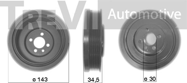 Trevi Automotive PC1036 - Hihnapyörä, kampiakseli inparts.fi