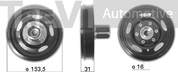 Trevi Automotive PC1261 - Hihnapyörä, kampiakseli inparts.fi