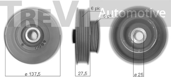 Trevi Automotive PC1205 - Hihnapyörä, kampiakseli inparts.fi